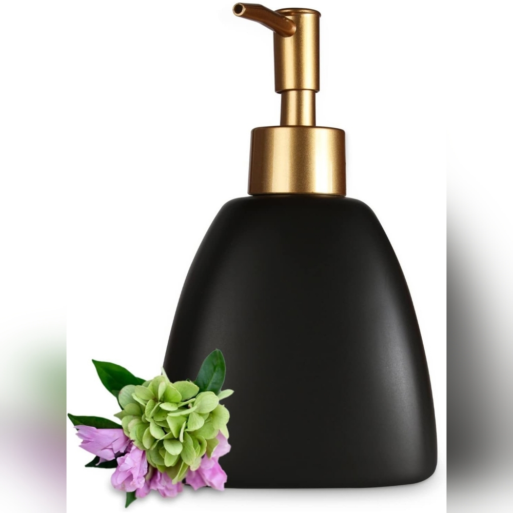 Dish Soap Dispenser For Kitchen Sink, Black Pyramid Shampoo And Conditioner